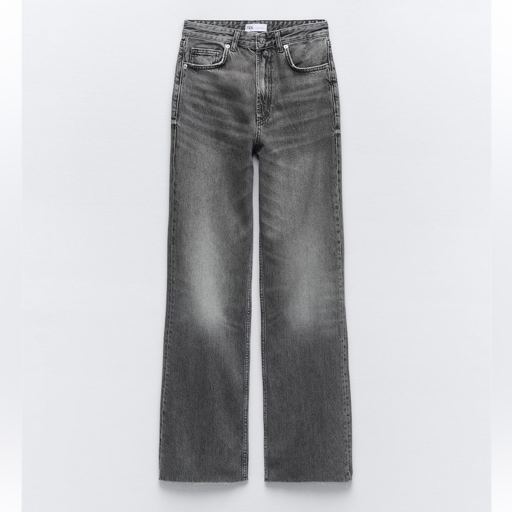 Zara TRF High Rise Jeans in Grey